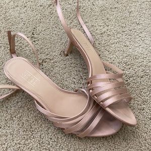 Rose gold strapped heels 1 1/2 inch